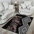 Aotearoa Tukutuku Motif Area Rug Pohutukawa and Fern Leaves Grayscale Color