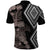 Aotearoa Tukutuku Motif Polo Shirt Pohutukawa and Fern Leaves Grayscale Color
