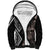 Aotearoa Tukutuku Motif Sherpa Hoodie Pohutukawa and Fern Leaves Grayscale Color