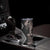 Aotearoa Tukutuku Motif Skinny Tumbler Pohutukawa and Fern Leaves Grayscale Color