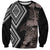 Aotearoa Tukutuku Motif Sweatshirt Pohutukawa and Fern Leaves Grayscale Color