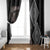 Aotearoa Tukutuku Motif Window Curtain Pohutukawa and Fern Leaves Grayscale Color