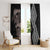 Aotearoa Tukutuku Motif Window Curtain Pohutukawa and Fern Leaves Grayscale Color