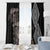 Aotearoa Tukutuku Motif Window Curtain Pohutukawa and Fern Leaves Grayscale Color