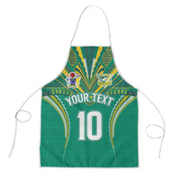 Custom Cook Islands Rugby Apron Tatau Art Sport Style Green Color