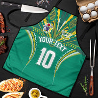 Custom Cook Islands Rugby Apron Tatau Art Sport Style Green Color