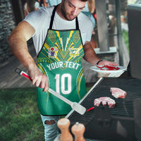 Custom Cook Islands Rugby Apron Tatau Art Sport Style Green Color