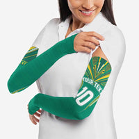 Custom Cook Islands Rugby Arm Sleeves Tatau Art Sport Style Green Color