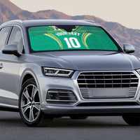 Custom Cook Islands Rugby Auto Sun Shade Tatau Art Sport Style Green Color