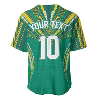 Custom Cook Islands Rugby Baseball Jersey Tatau Art Sport Style Green Color