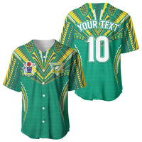 Custom Cook Islands Rugby Baseball Jersey Tatau Art Sport Style Green Color