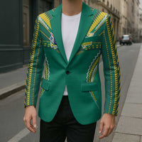 Custom Cook Islands Rugby Blazer Tatau Art Sport Style Green Color