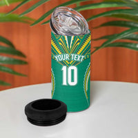 Custom Cook Islands Rugby 4 in 1 Can Cooler Tumbler Tatau Art Sport Style Green Color