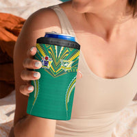 Custom Cook Islands Rugby 4 in 1 Can Cooler Tumbler Tatau Art Sport Style Green Color