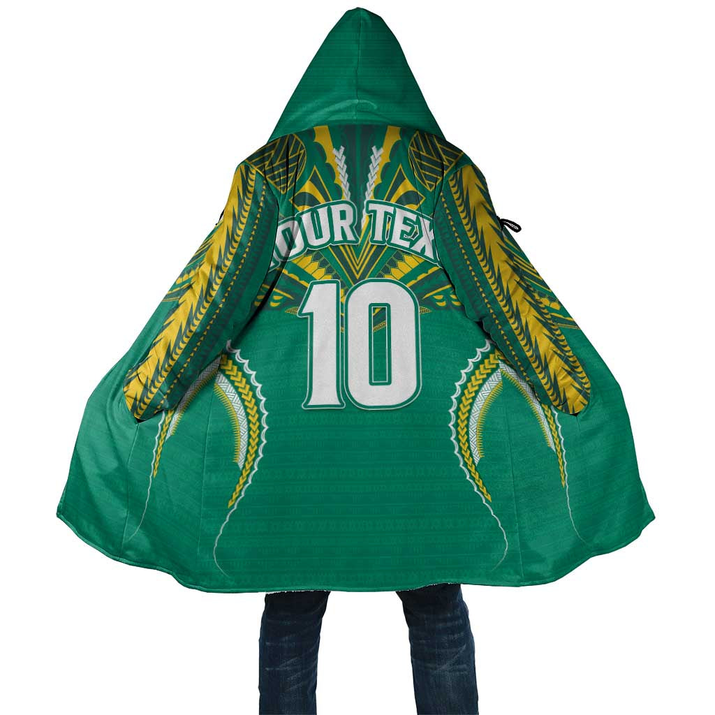 Custom Cook Islands Rugby Cloak Tatau Art Sport Style Green Color LT03 Unisex Green - Polynesian Pride
