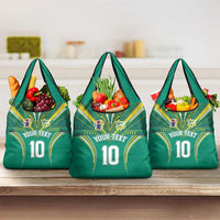 Custom Cook Islands Rugby Grocery Bag Tatau Art Sport Style Green Color