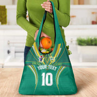 Custom Cook Islands Rugby Grocery Bag Tatau Art Sport Style Green Color