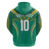 Custom Cook Islands Rugby Hoodie Tatau Art Sport Style Green Color