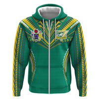 Custom Cook Islands Rugby Hoodie Tatau Art Sport Style Green Color