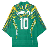 Custom Cook Islands Rugby Kimono Tatau Art Sport Style Green Color
