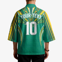 Custom Cook Islands Rugby Kimono Tatau Art Sport Style Green Color