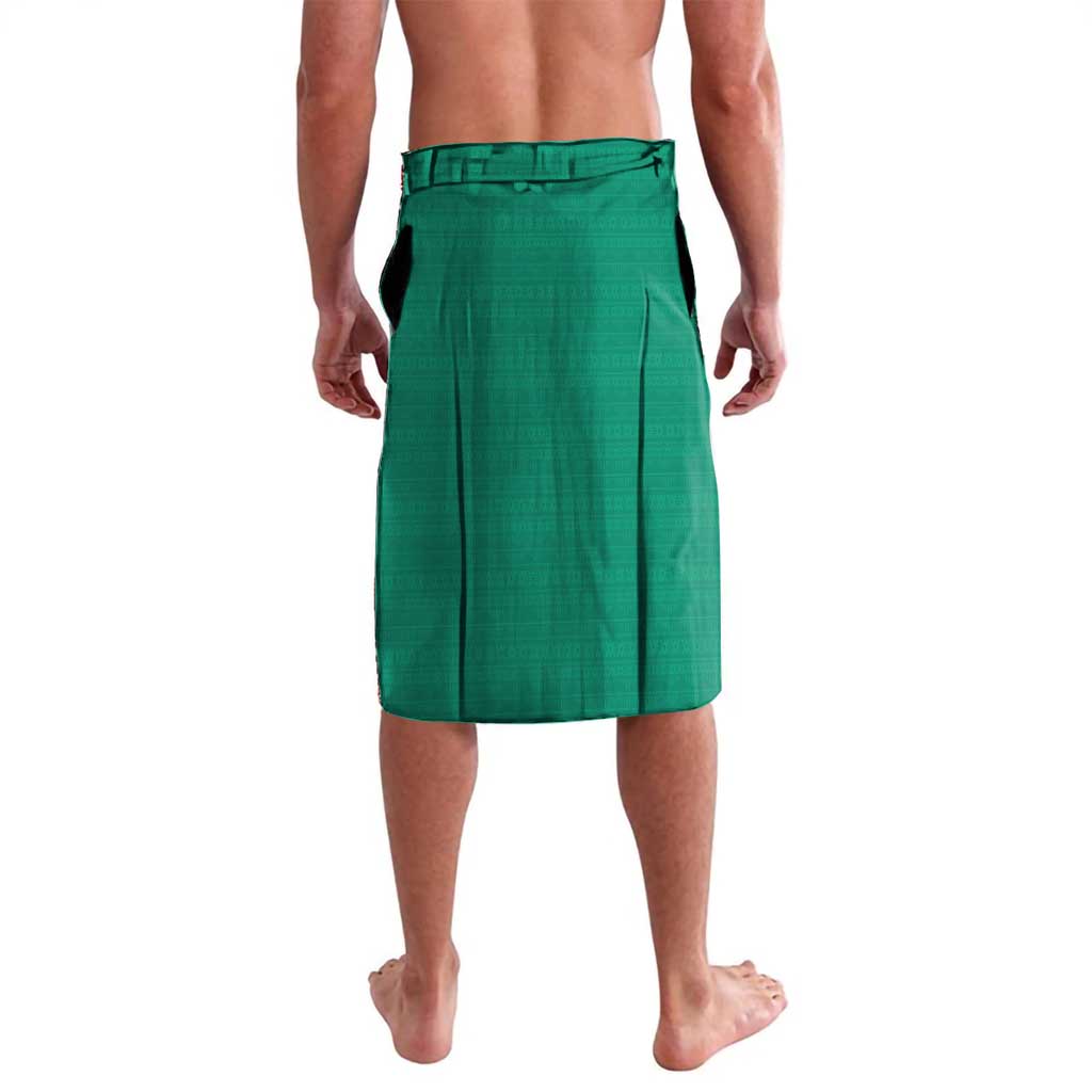 Custom Cook Islands Rugby Lavalava Tatau Art Sport Style Green Color