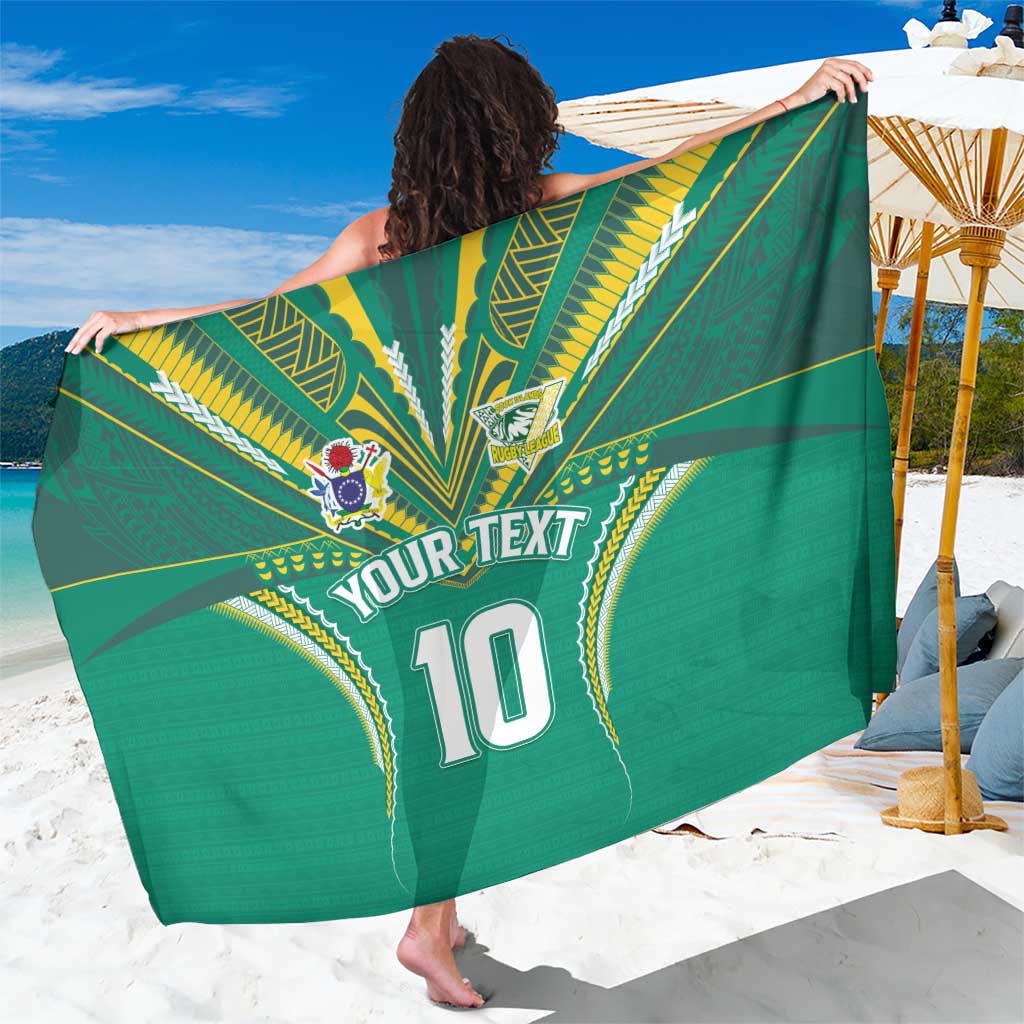 Custom Cook Islands Rugby Sarong Tatau Art Sport Style Green Color LT03 One Size 44 x 66 inches Green - Polynesian Pride