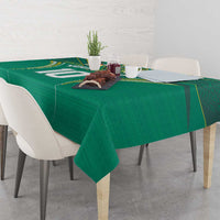 Custom Cook Islands Rugby Tablecloth Tatau Art Sport Style Green Color