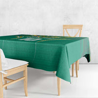 Custom Cook Islands Rugby Tablecloth Tatau Art Sport Style Green Color