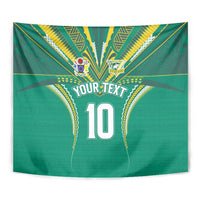 Custom Cook Islands Rugby Tapestry Tatau Art Sport Style Green Color