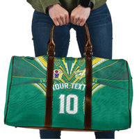 Custom Cook Islands Rugby Travel Bag Tatau Art Sport Style Green Color