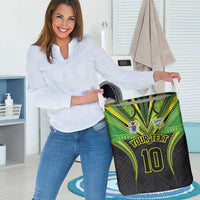 Custom Cook Islands Rugby Laundry Basket Tatau Art Sport Style Black Color