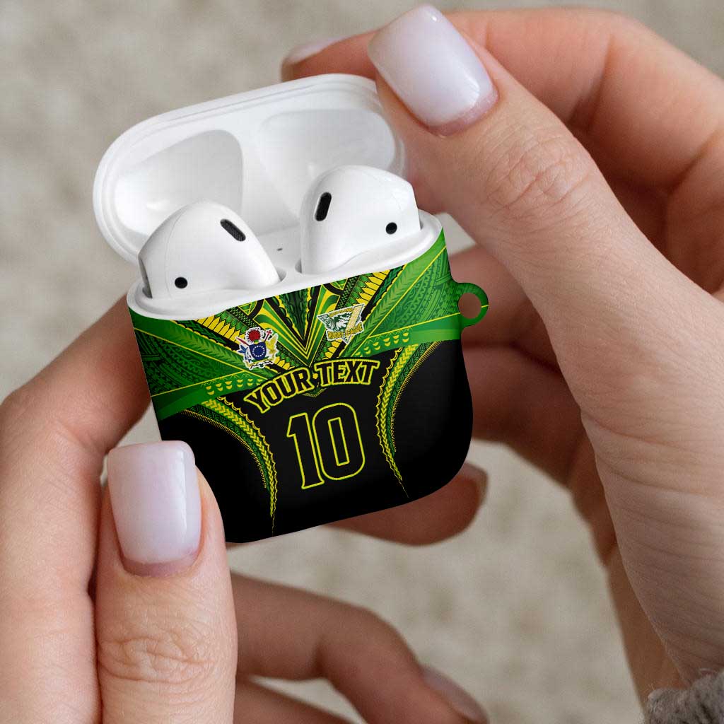 Custom Cook Islands Rugby AirPods Case Tatau Art Sport Style Black Color LT03 - Polynesian Pride