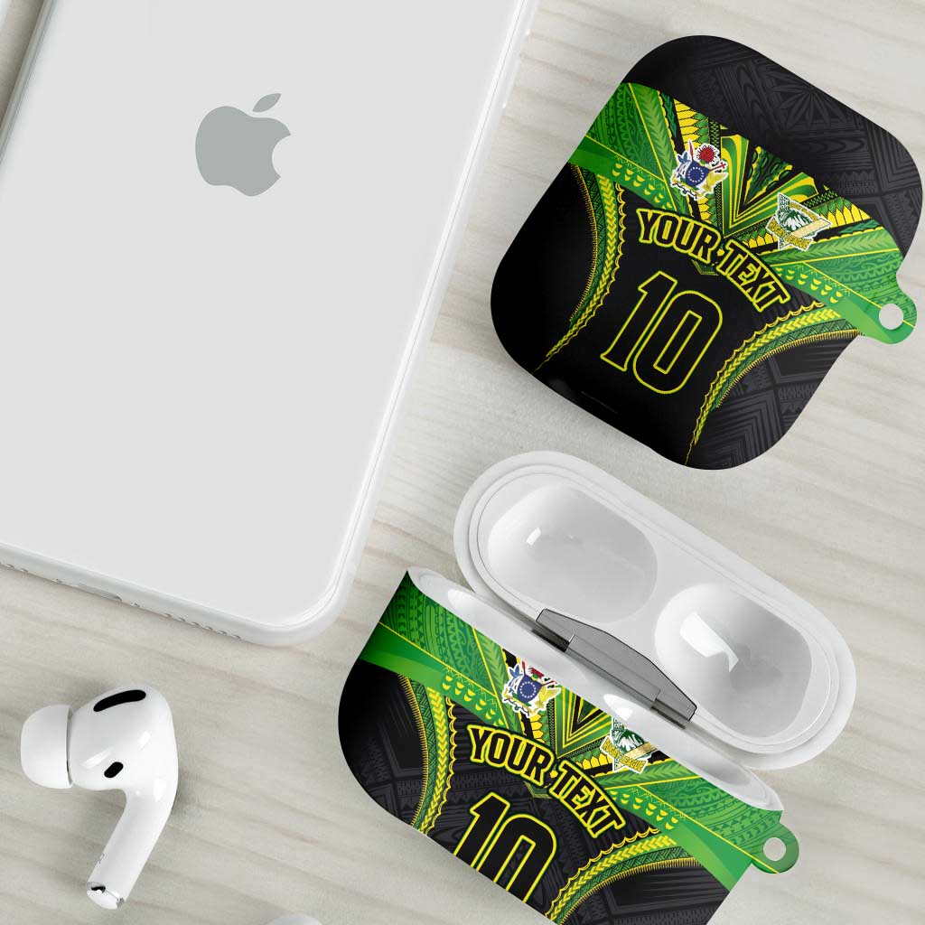 Custom Cook Islands Rugby AirPods Case Tatau Art Sport Style Black Color LT03 - Polynesian Pride