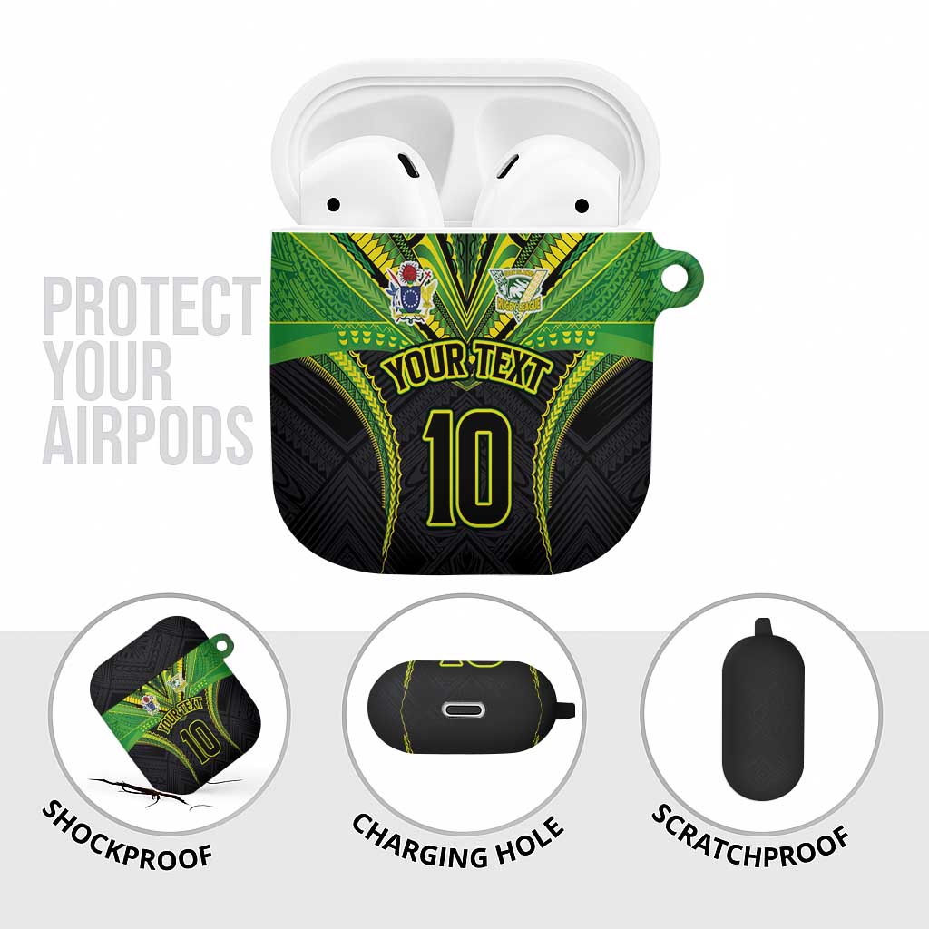 Custom Cook Islands Rugby AirPods Case Tatau Art Sport Style Black Color LT03 - Polynesian Pride