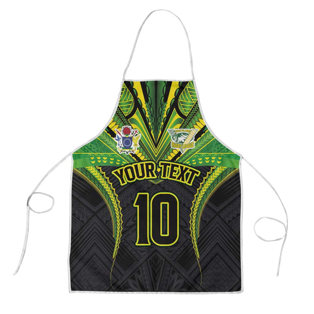 Custom Cook Islands Rugby Apron Tatau Art Sport Style Black Color