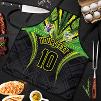 Custom Cook Islands Rugby Apron Tatau Art Sport Style Black Color