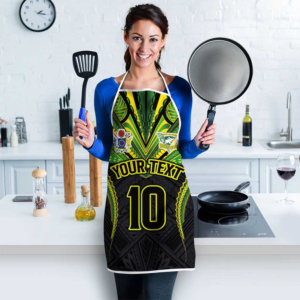 Custom Cook Islands Rugby Apron Tatau Art Sport Style Black Color