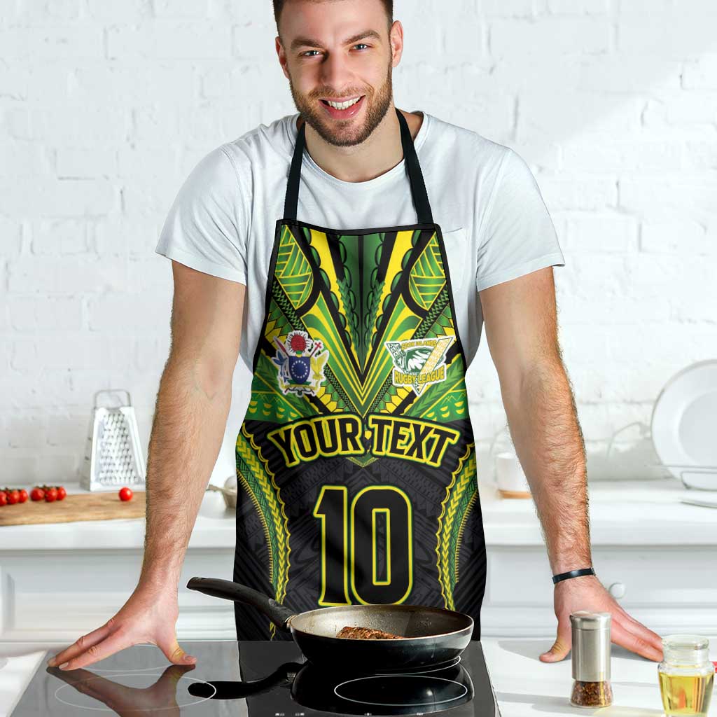 Custom Cook Islands Rugby Apron Tatau Art Sport Style Black Color