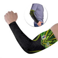 Custom Cook Islands Rugby Arm Sleeves Tatau Art Sport Style Black Color LT03 Set of 2 Black - Polynesian Pride