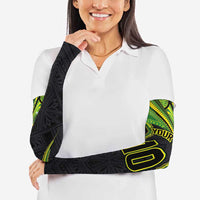 Custom Cook Islands Rugby Arm Sleeves Tatau Art Sport Style Black Color LT03 - Polynesian Pride