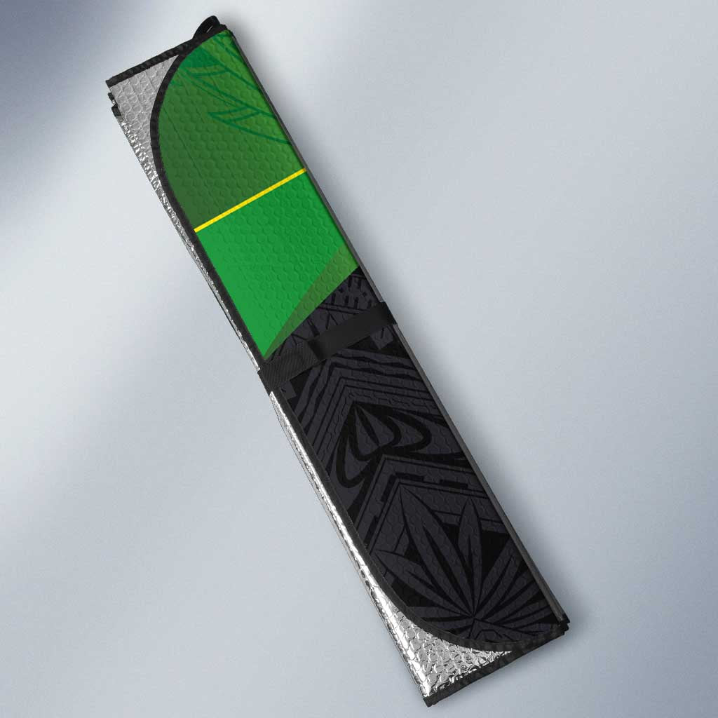 Custom Cook Islands Rugby Auto Sun Shade Tatau Art Sport Style Black Color