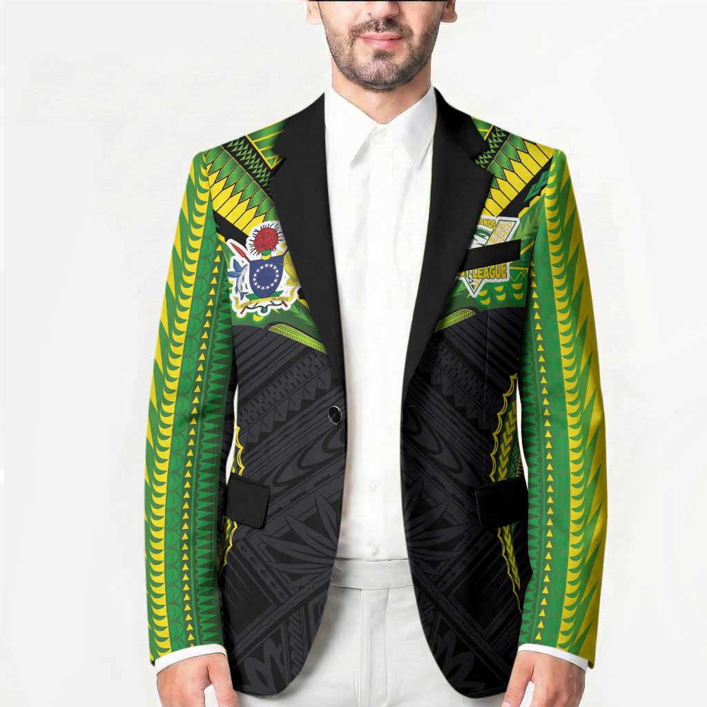 Custom Cook Islands Rugby Blazer Tatau Art Sport Style Black Color