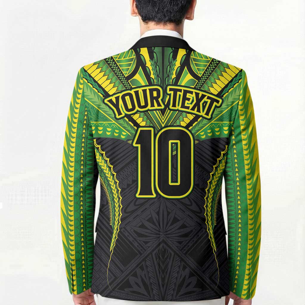 Custom Cook Islands Rugby Blazer Tatau Art Sport Style Black Color