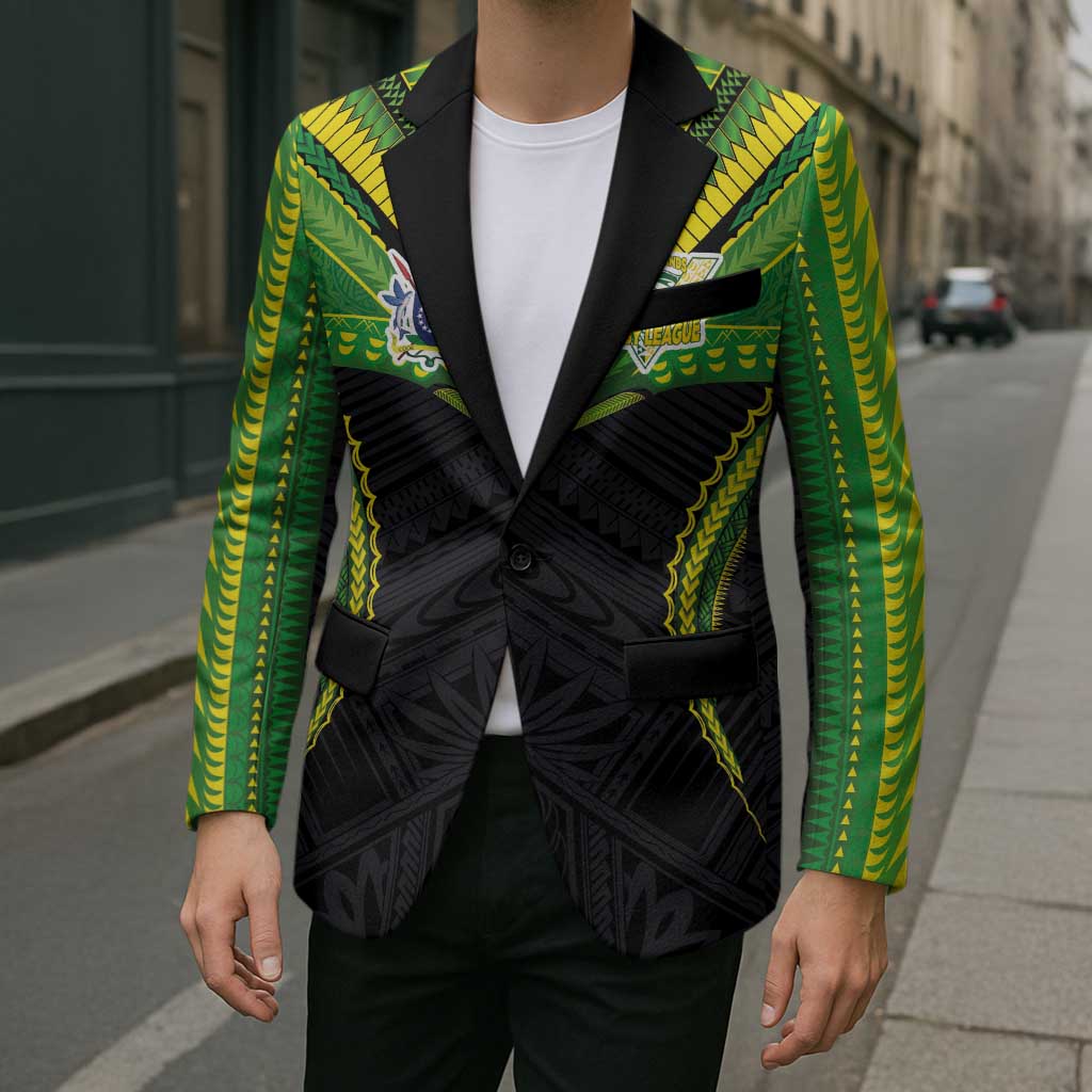 Custom Cook Islands Rugby Blazer Tatau Art Sport Style Black Color