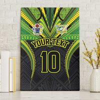 Custom Cook Islands Rugby Canvas Wall Art Tatau Art Sport Style Black Color