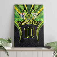 Custom Cook Islands Rugby Canvas Wall Art Tatau Art Sport Style Black Color