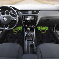 Custom Cook Islands Rugby Car Mats Tatau Art Sport Style Black Color