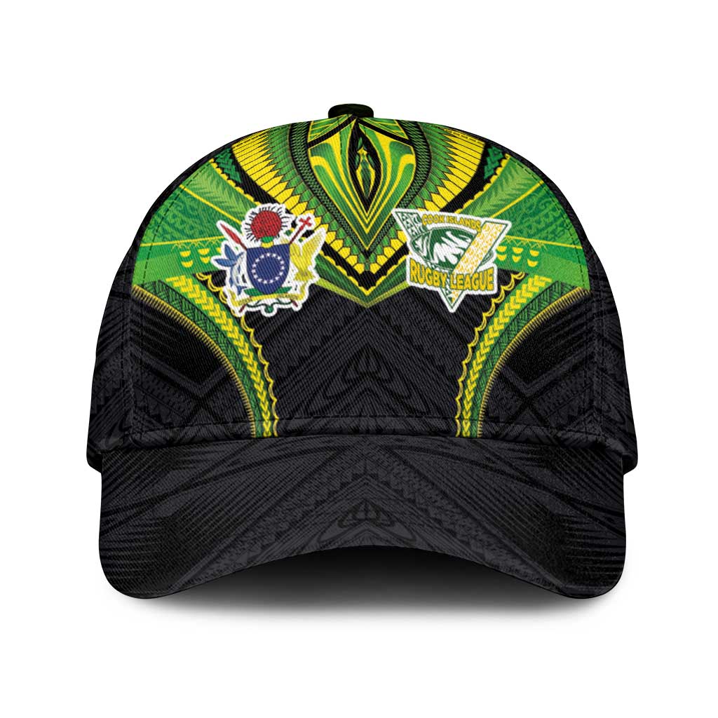 Cook Islands Rugby Classic Cap Tatau Art Sport Style Black Color