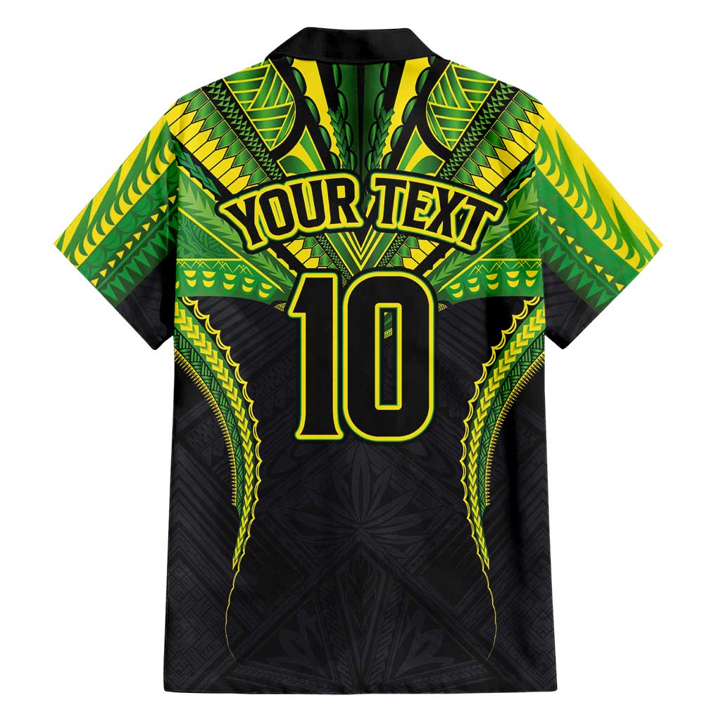 Custom Cook Islands Rugby Family Matching Off Shoulder Short Dress and Hawaiian Shirt Tatau Art Sport Style Black Color LT03 - Polynesian Pride